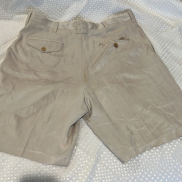 JAMAICA JAXX 100% SILK PLEATED FRONT SHORTS 34 - Picture 4 of 6